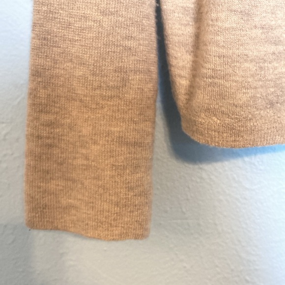 Brochu Walker Womens Size S Cashmere Sweater Camel Pullover Crewneck Back Stripe - Picture 4 of 13